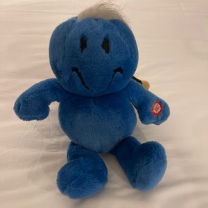 Blue smiley giggle plush